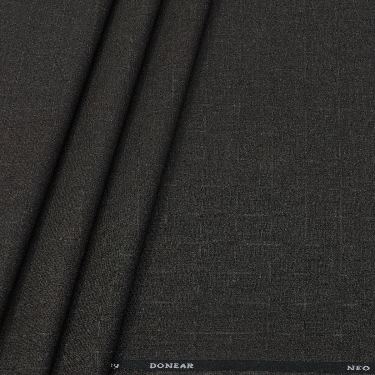 Trouser Fabric Donear 4Way Stretchable Premium Broad Check Colour Brunette Brown