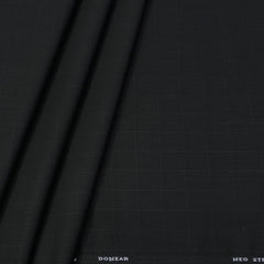 Trouser Fabric Donear 4Way Lycra Premium Broad Check Colour Black