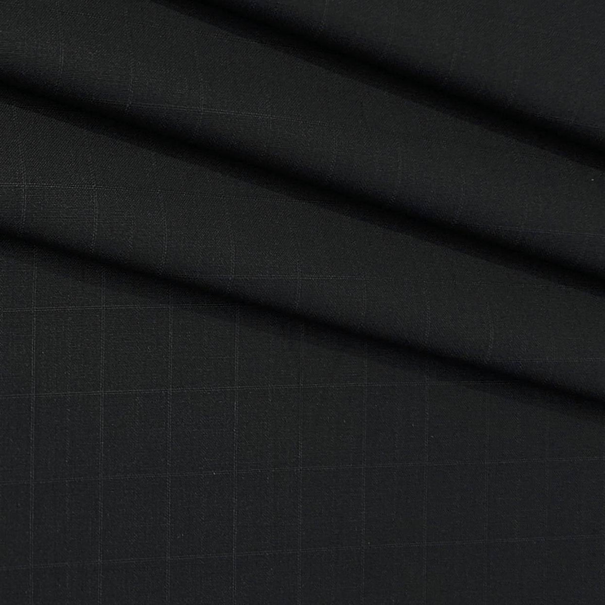 Trouser Fabric Donear 4Way Stretchable Premium Broad Check Colour Black