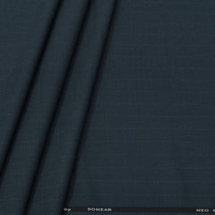 Trouser Fabric Donear 4Way Lycra Premium Broad Check Colour Prussian Blue