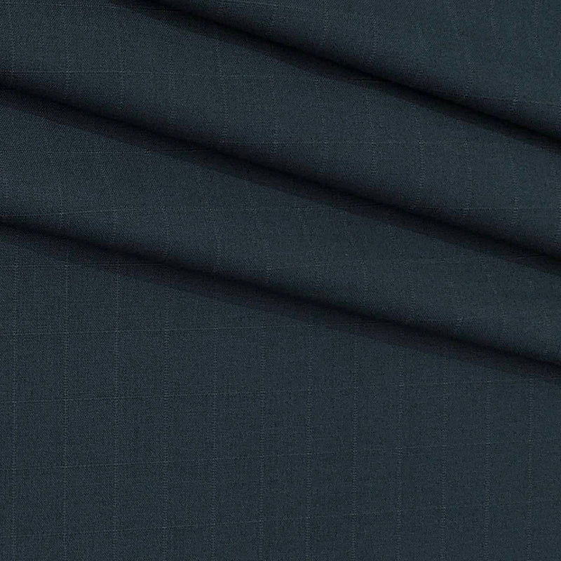 Trouser Fabric Donear 4Way Lycra Premium Broad Check Colour Prussian Blue