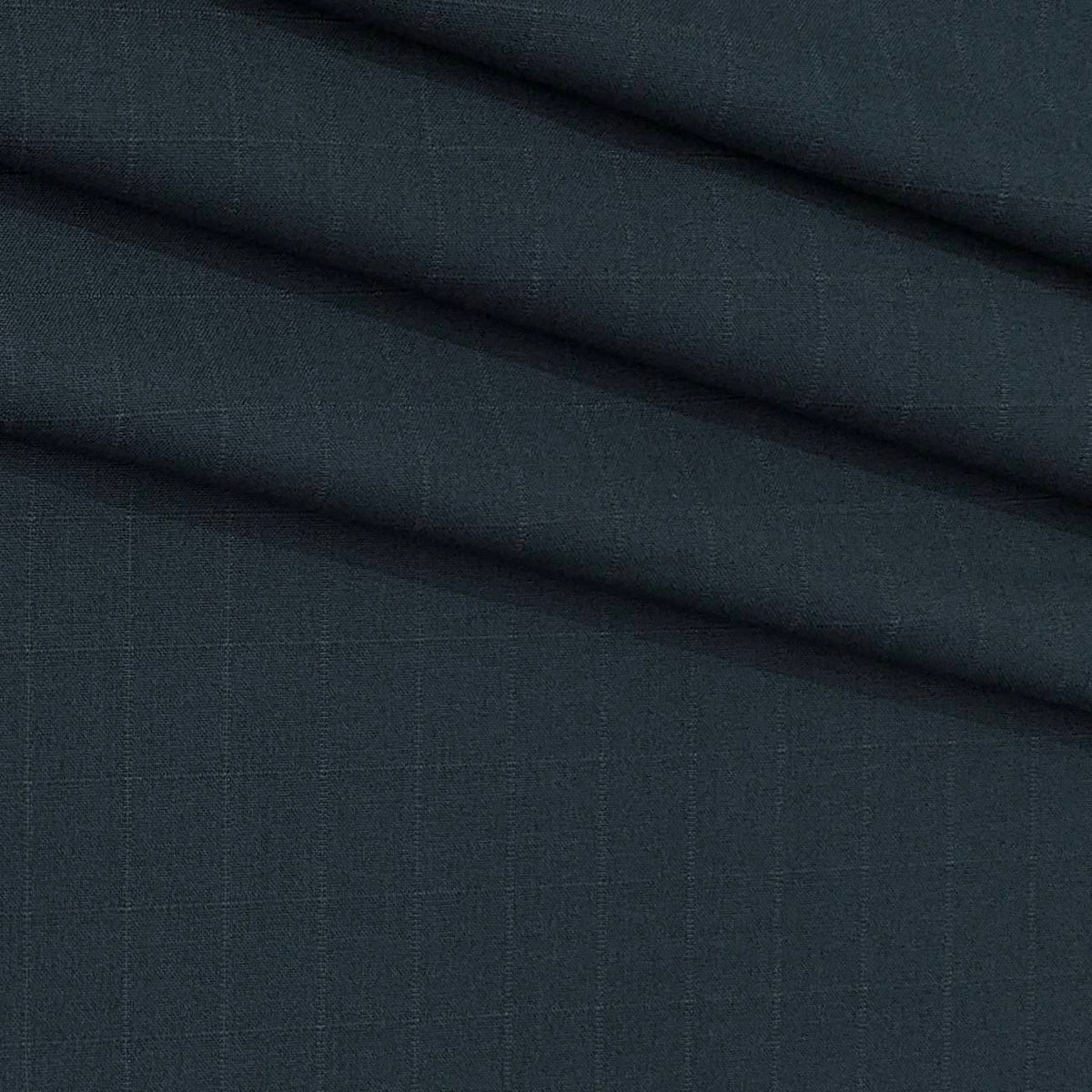 Trouser Fabric Donear 4Way Stretchable Premium Broad Check Colour Prussian Blue