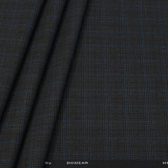 Trouser Fabric Donear 4Way Lycra Premium Mild Check Color Blue N Dark Grey