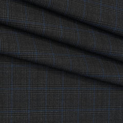 Trouser Fabric Donear 4Way Lycra Premium Mild Check Color Blue N Dark Grey