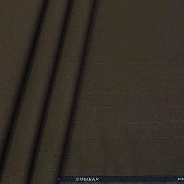 Trouser Fabric Donear 4Way Lycra Premium Broad Check Color Noir Brown