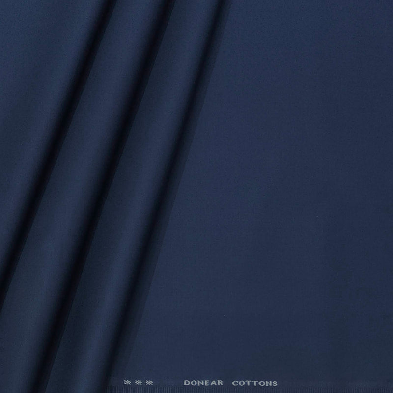 Trouser Fabric Donear Pure Cotton Lycra Plain Colour Dark Blue