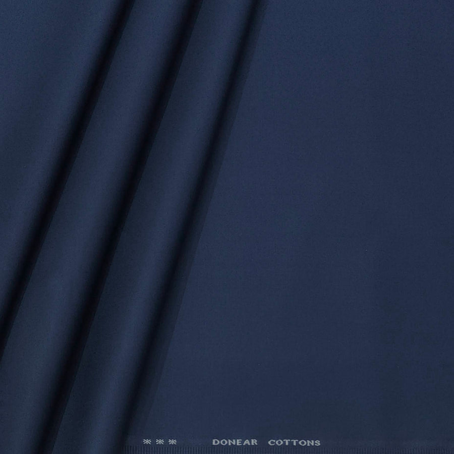 Trouser Fabric Donear Pure Cotton Lycra Plain Colour Dark Blue