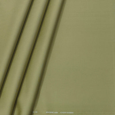 Trouser Fabric Donear Giza Cotton Stretchable Plain Colour Faded Greenish Brown