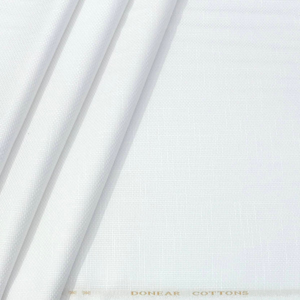 Trouser Fabric Donear Pure Cotton Lycra Textured Colour White
