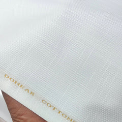 Trouser Fabric Donear Pure Cotton Lycra Textured Colour White