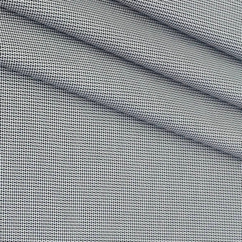 Trouser Fabric Donear Poly Viscose Zig Zag Colour Silver N Black