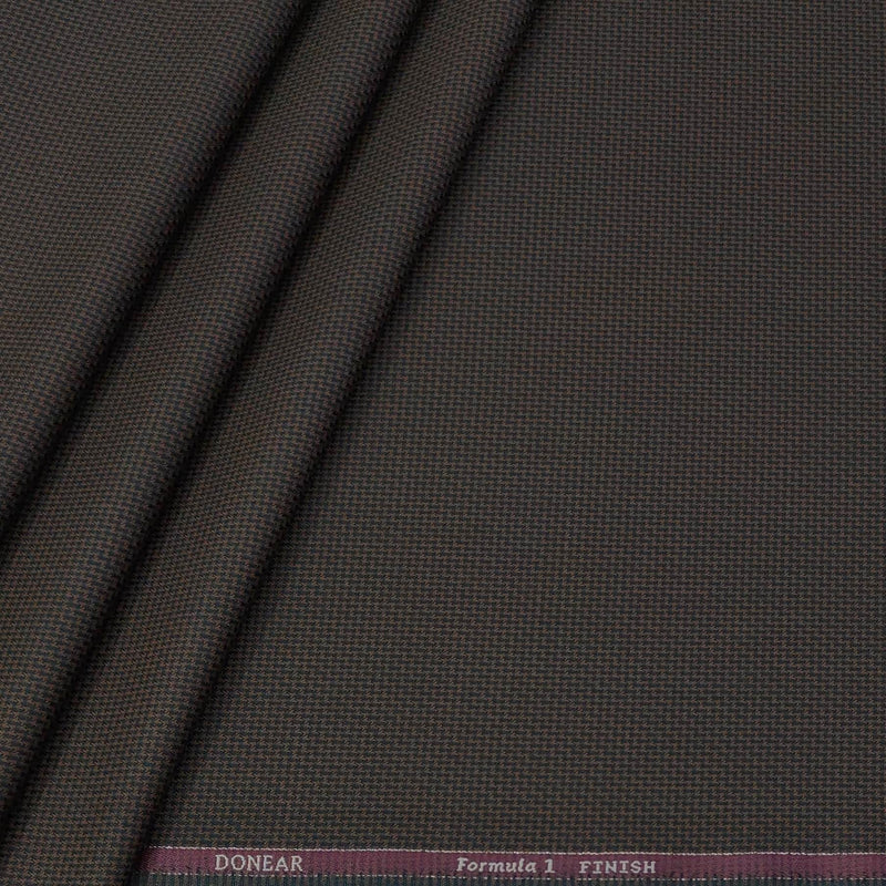 Trouser Fabric Donear Poly Viscose Zig Zag Colour Bistre Brown