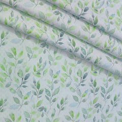 Pant Shirt Combo Vimal Blackish Blue TR Trouser With Green N White Print Giza Cotton Shirt Fabric
