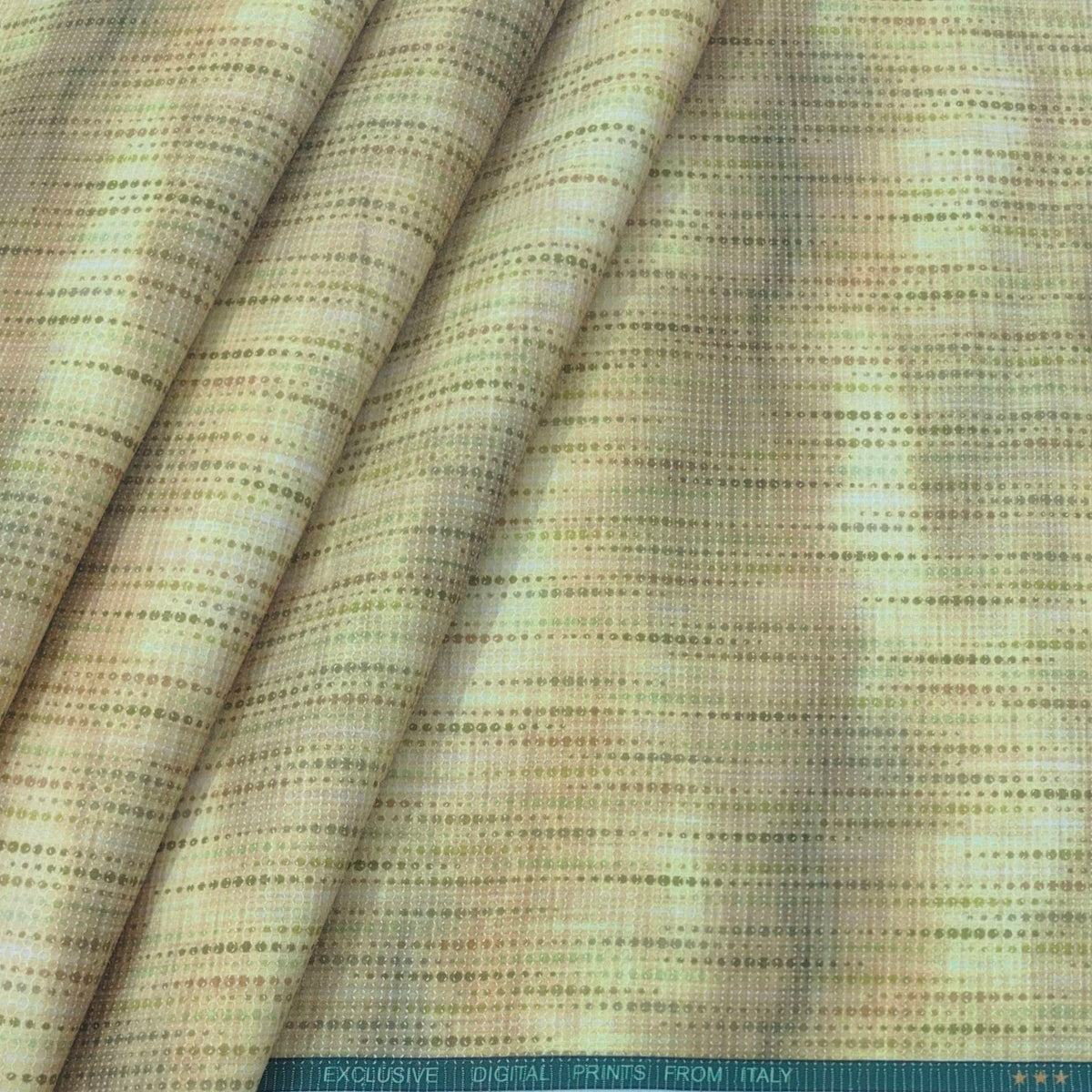 Shirt Fabric Mantire Poly Cotton Digital Print With Dobby Colour Yelloish