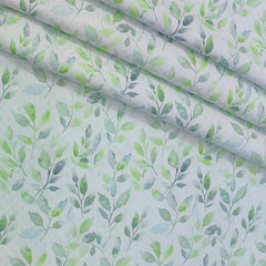 Shirt Fabric Mantire Poly Cotton Digital Print With Dobby Colour Mint Green