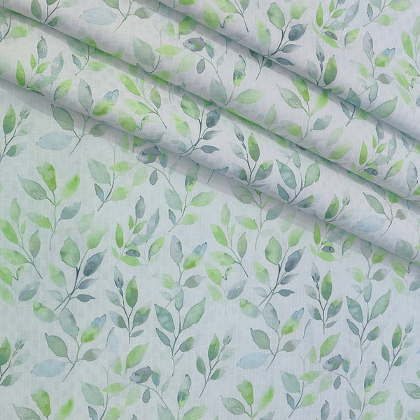 Shirt Fabric Mantire Poly Cotton Digital Print With Dobby Colour Mint Green