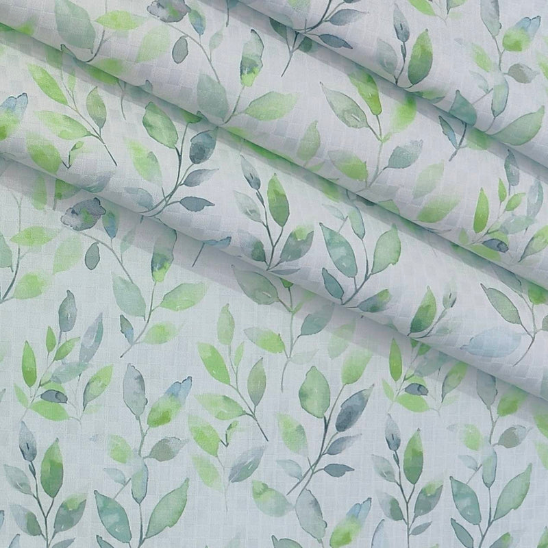 Shirt Fabric Mantire Poly Cotton Digital Print With Dobby Colour Mint Green