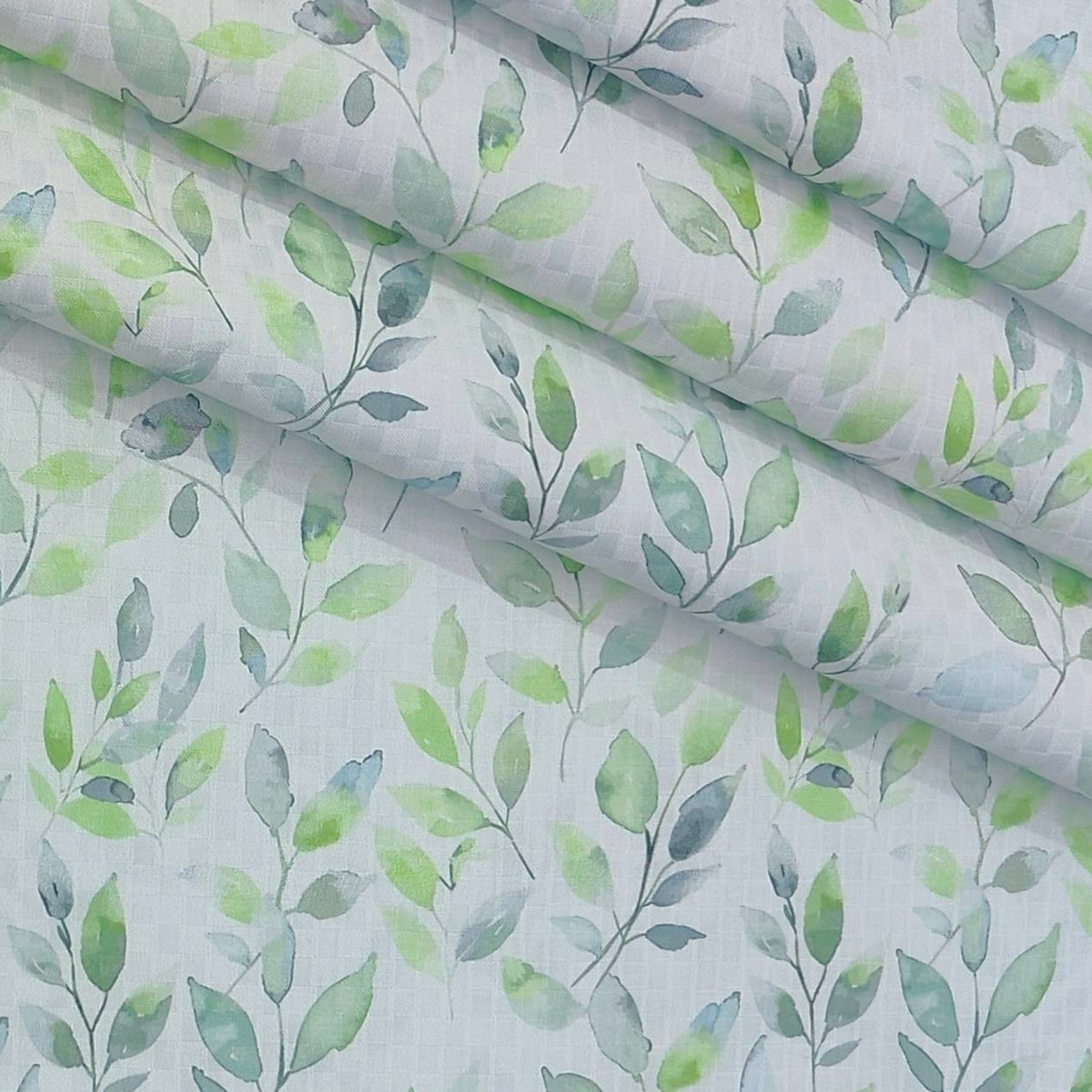 Shirt Fabric Mantire Poly Cotton Digital Print With Dobby Colour Mint Green