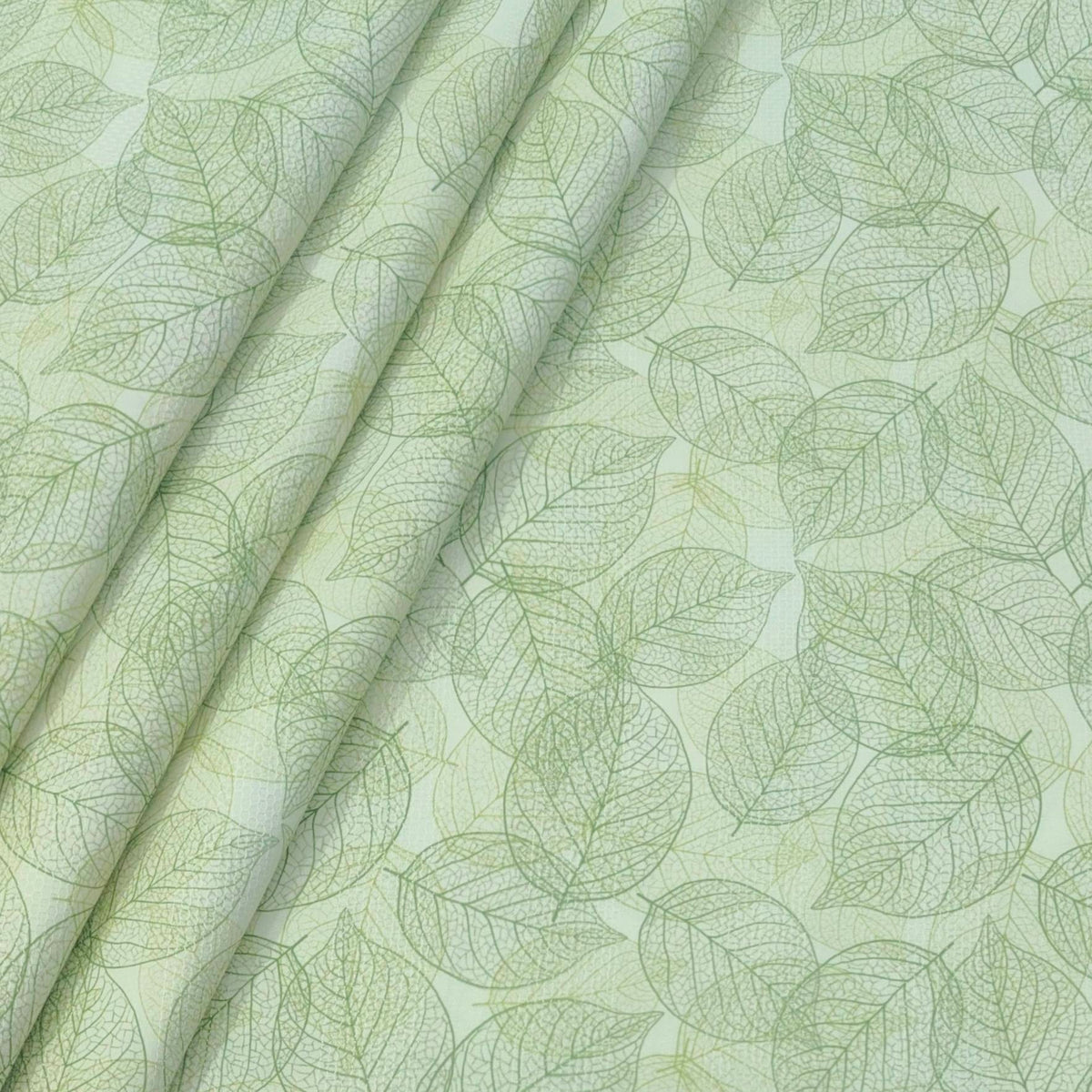 Shirt Fabric Mantire Poly Cotton Digital Print With Dobby Colour Light Green