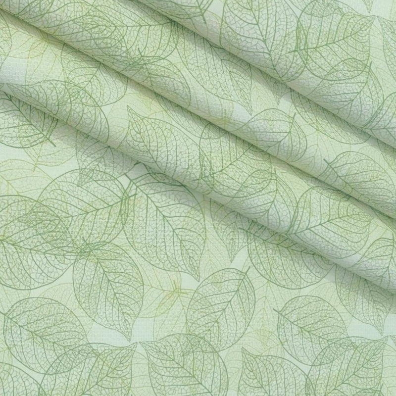 Shirt Fabric Mantire Poly Cotton Digital Print With Dobby Colour Light Green