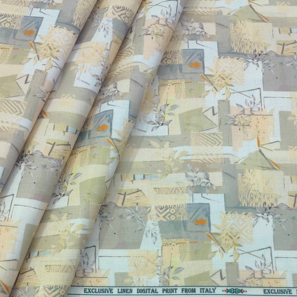 Shirt Fabric ManTire 100% Cotton Premium Linen Look Digital Print Colour Multicolour