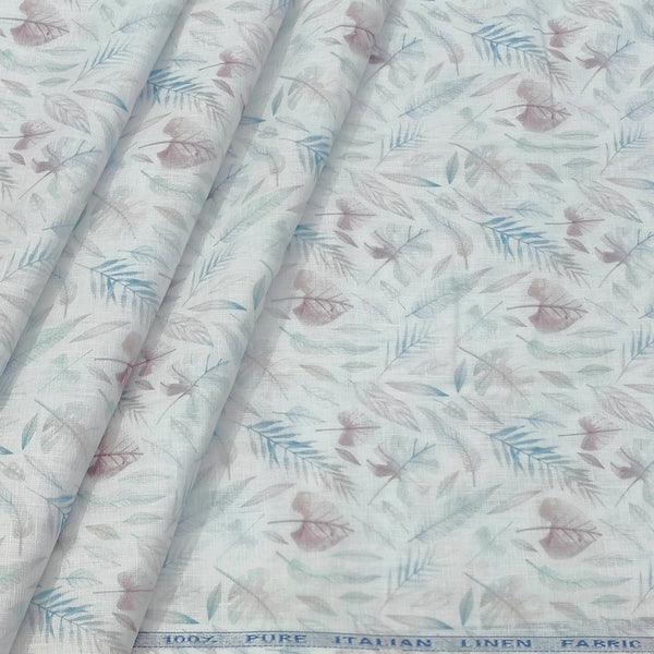 Shirt Fabric ManTire 100% Cotton Premium Linen Look Digital Print Colour Blue N Green