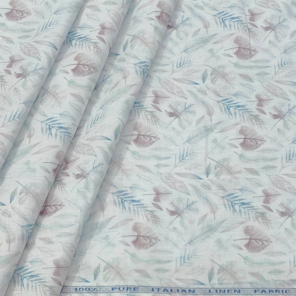 Shirt Fabric ManTire 100% Cotton Premium Linen Look Digital Print Colour Blue N Green
