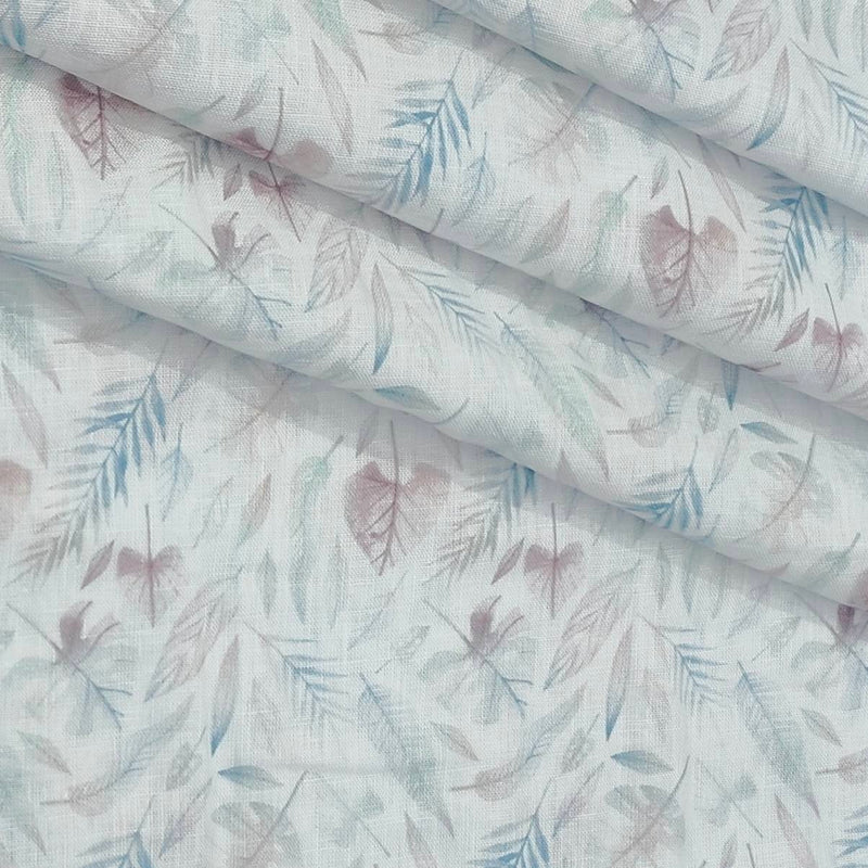 Shirt Fabric ManTire 100% Cotton Premium Linen Look Digital Print Colour Blue N Green