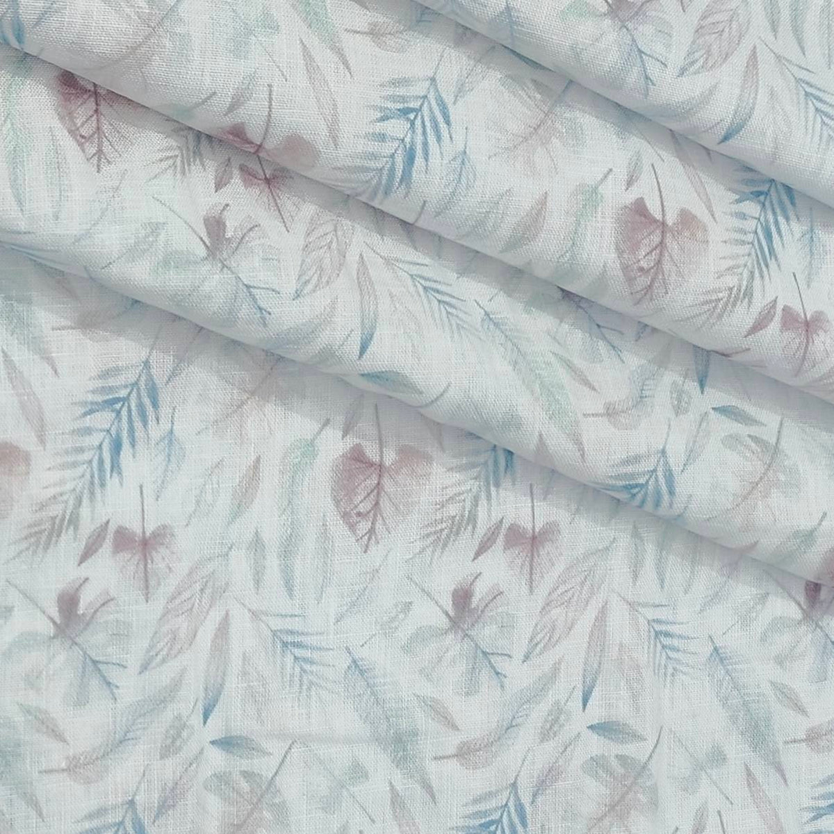 Shirt Fabric ManTire 100% Cotton Premium Linen Look Digital Print Colour Blue N Green