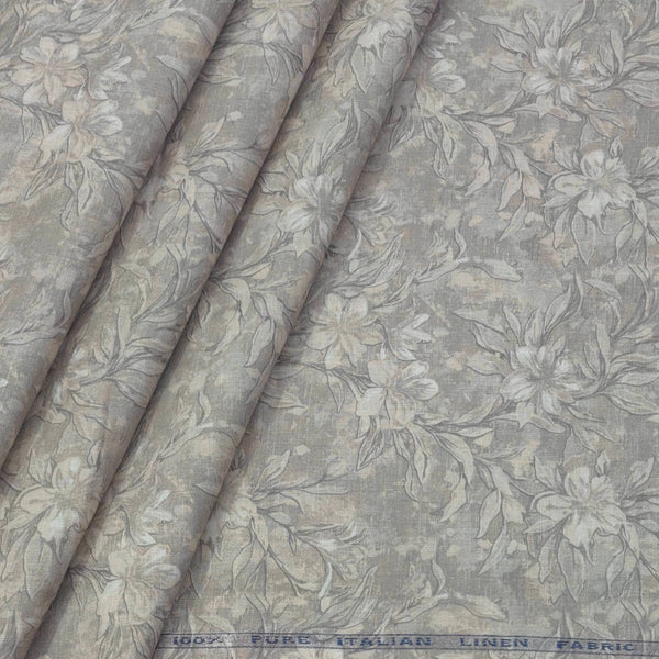 Shirt Fabric ManTire 100% Cotton Premium Linen Look Digital Print Colour Dusty Brown