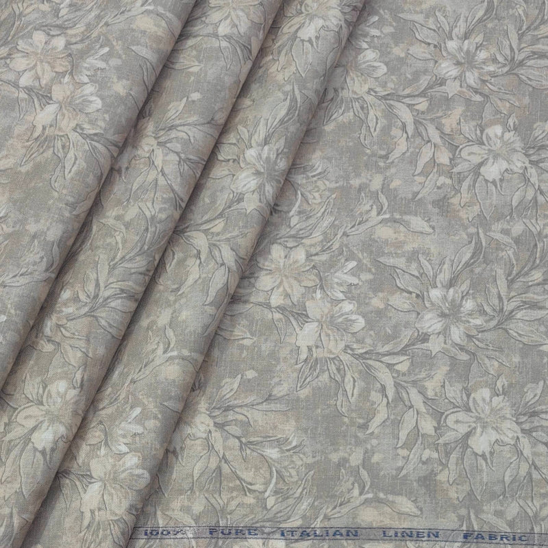 Shirt Fabric ManTire 100% Cotton Premium Linen Look Digital Print Colour Dusty Brown