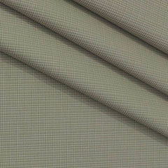 Trouser Fabric Donear 4Way Lycra Premium Pin Check Colour Sand Brown