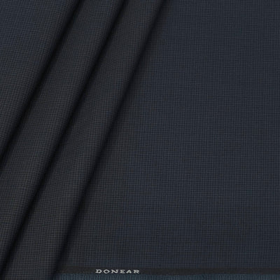 Trouser Fabric Donear 4Way Stretchable Premium Pin Check Colour Dark Bluish Grey