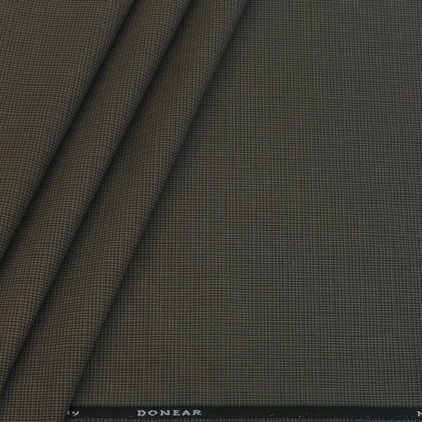 Trouser Fabric Donear 4Way Lycra Premium Pin Check Color Dark Wood Brown