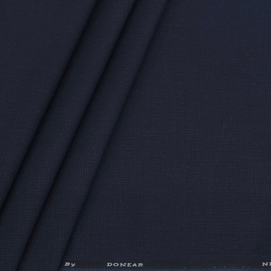 Trouser Fabric Donear 4Way Stretchable Premium Pin Check Color Dark Blue