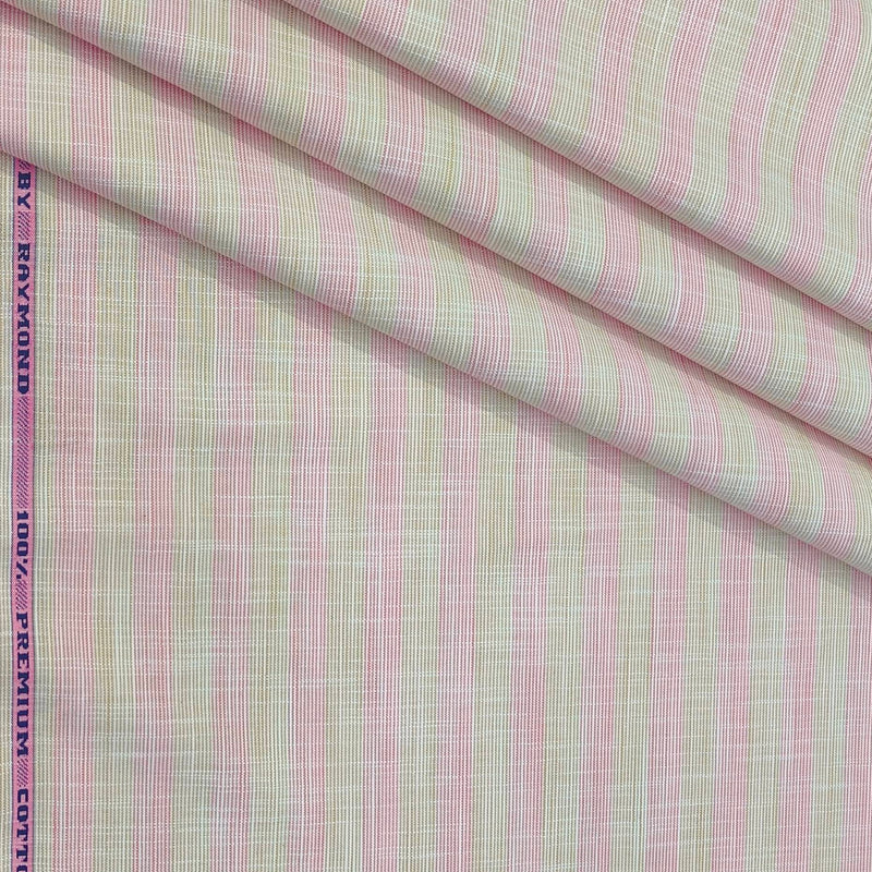 Shirt Fabric Raymond 100% Cotton Patta Lining With Slub Colour Light Pink