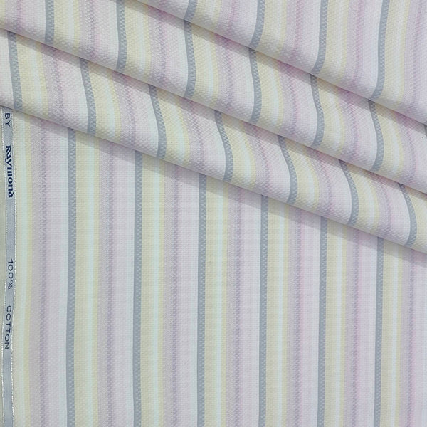 Shirt Fabric Raymond 100% Cotton Lining Colour Cream N Light Pink