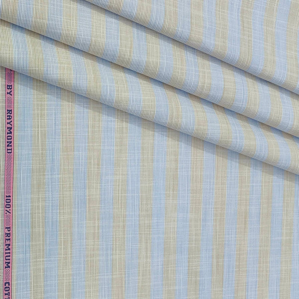 Shirt Fabric Raymond 100% Cotton Patta Lining With Slub Colour Blue N Brown