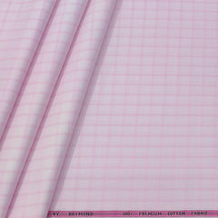 Shirt Fabric Raymond 100% Cotton Check Colour Pink