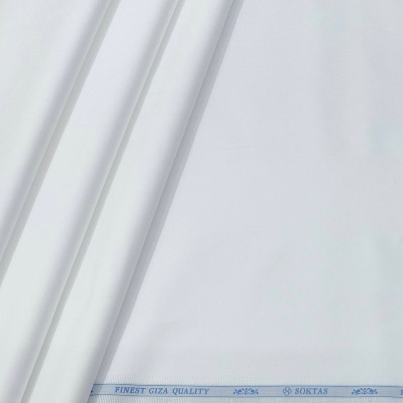 Soktas Men's Finest 80s Giza Cotton Plain White shirt n Kurta Pajama Fabric