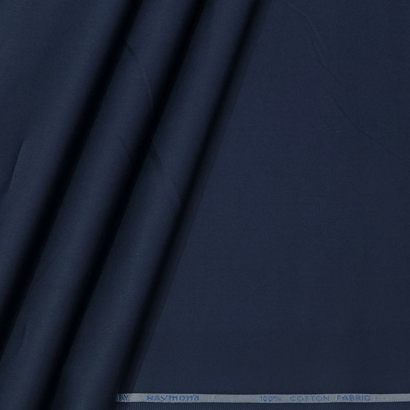 Shirt Fabric Raymond 70s Giza Cotton Plain Colour Dark Blue