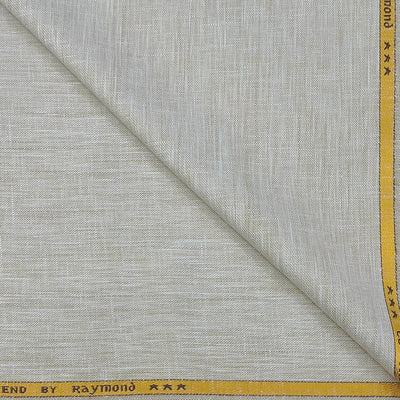 Trouser Fabric Raymond Poly Cotton Linen Look Slub Colour Ash Brown