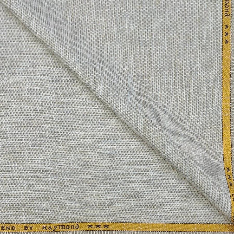 Trouser Fabric Raymond Poly Cotton Linen Look Slub Colour Ash Brown