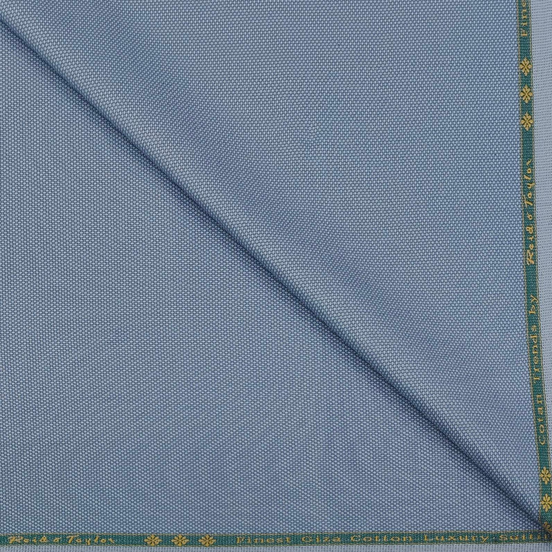 Trouser Fabric Reid & Taylor Super Fine Giza Cotton With Stretch Dobby Color Light Blue