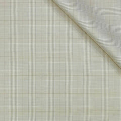 Trouser Fabric Reid & Taylor Super Fine Giza Cotton Mild Check Color Ash Brown