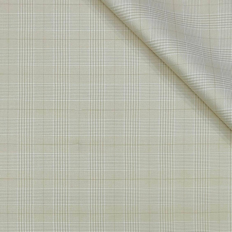 Trouser Fabric Reid & Taylor Super Fine Giza Cotton Mild Check Color Ash Brown