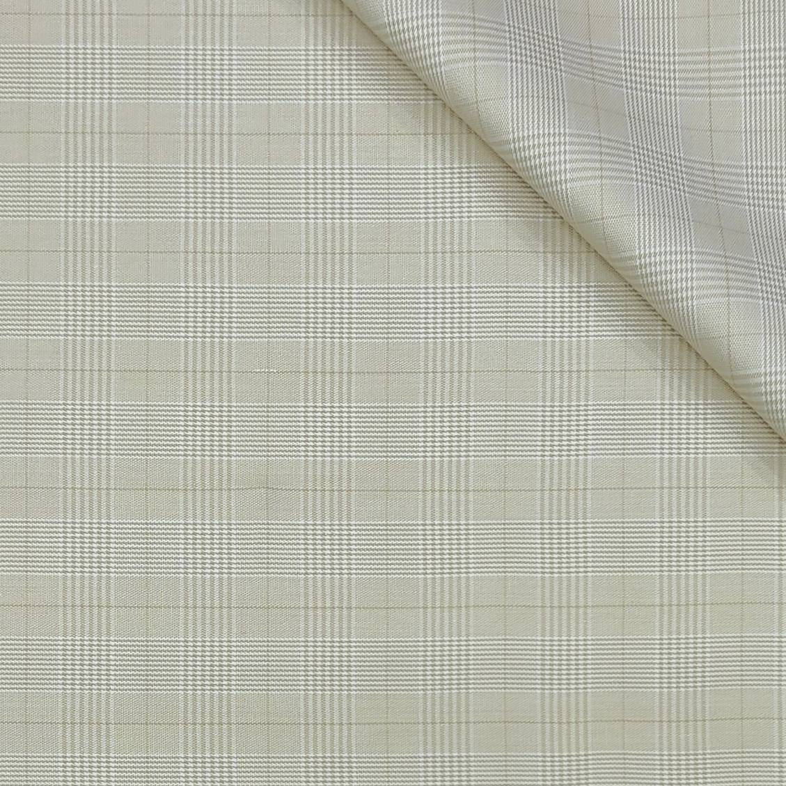 Trouser Fabric Reid & Taylor Super Fine Giza Cotton Mild Check Color Ash Brown
