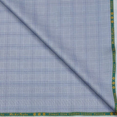 Trouser Fabric Reid & Taylor Super Fine Giza Cotton Mild Check Color Light Blue