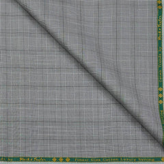 Trouser Fabric Reid & Taylor Super Fine Giza Cotton Mild Check Color Fossil Grey