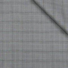 Trouser Fabric Reid & Taylor Super Fine Giza Cotton Mild Check Color Fossil Grey